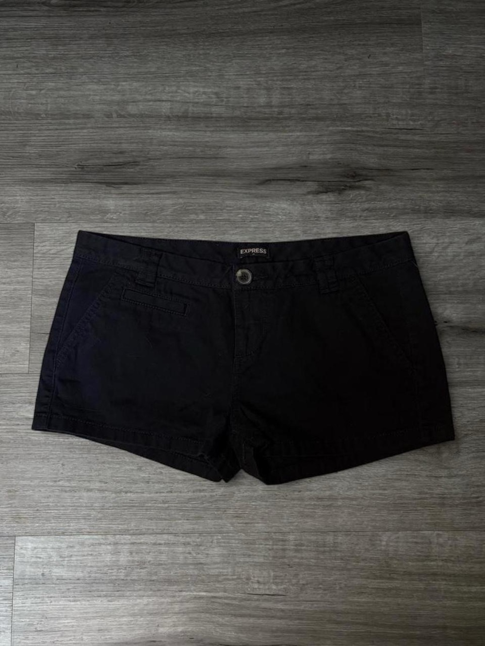 Express Y2K twee preppy mini black chino khaki shorts